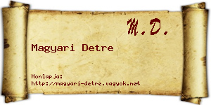 Magyari Detre névjegykártya